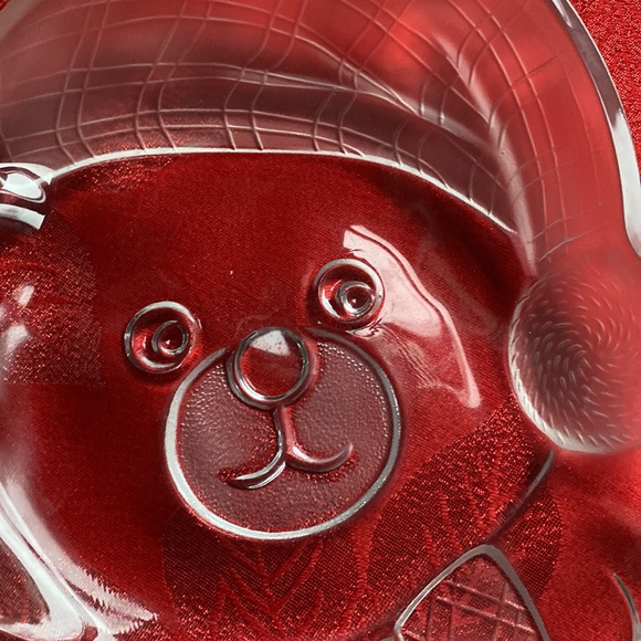 Vintage Mikasa Crystal Christmas Teddy Bear platter - Picture 5 of 8